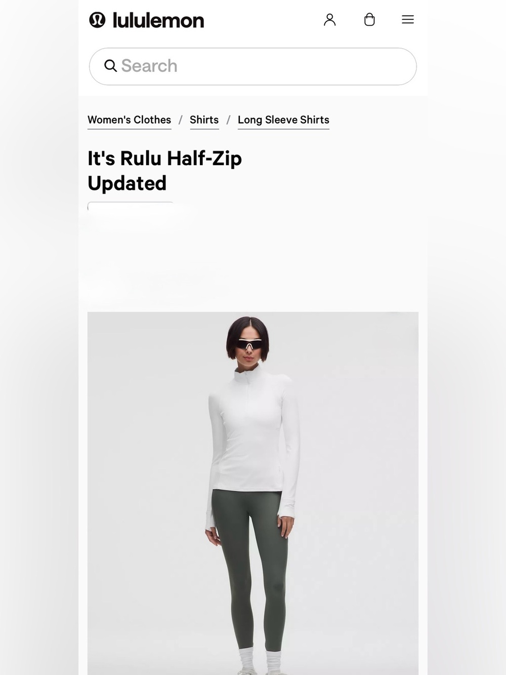 lululemon athletica It's Rulu (Pace Pusher)Half-Zip in White/Scream Green size 6